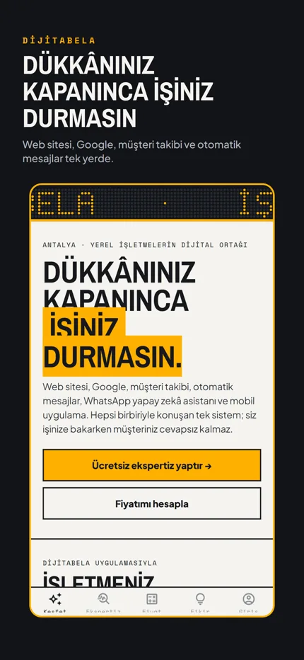 Uygulama: keşfet ekranı · Dijitabela